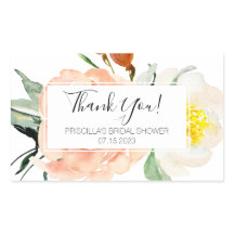 コーラルウォーター色の花ブライダルシャワーありがとう