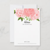 コーラルウォーター色フローラブライダルシャワーアドバイスカード 招待状 (正面)