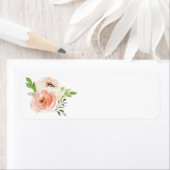 コーラルウォーター色フローラ春の結婚式 ラベル (インサイチュ)