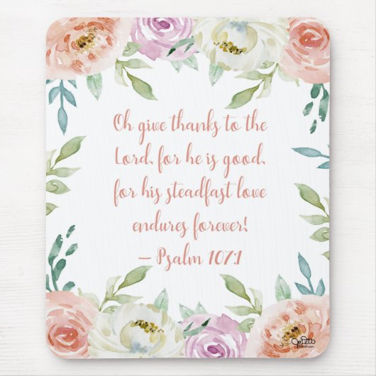 コーラルウォーター色フローラ詩篇バイブルガーリー節 マウスパッド