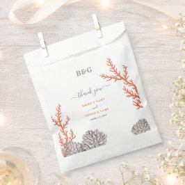 コーラルウォーター色モダンビーチ結婚ズ・ギフト フェイバーバッグ