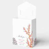 コーラルウォーター色モダンビーチ結婚ズ・ギフト フェイバーボックス (オープン)