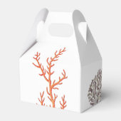 コーラルウォーター色モダンビーチ結婚ズ・ギフト フェイバーボックス (裏面サイド)