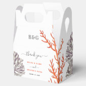 コーラルウォーター色モダンビーチ結婚ズ・ギフト フェイバーボックス (オープン)