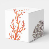 コーラルウォーター色モダンビーチ結婚ズ・ギフト フェイバーボックス (裏面サイド)