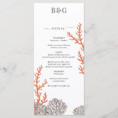 コーラルウォーター色モダンビーチ結婚ズ メニュー (正面)