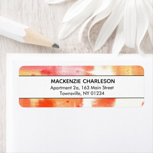コーラルウォーター色抽象芸術パステルアドレス ラベル (インサイチュ)