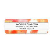 コーラルウォーター色抽象芸術パステルアドレス ラベル (正面)