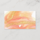 コーラルウォーター金ゴールドグリッターのロ感謝していゴの順序 名刺 (裏面)