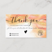 コーラルウォーター金ゴールドグリッターのロ感謝していゴの順序 名刺 (正面)