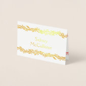 コーラルウッ結婚ディの座席表エスコート 箔カード (正面)