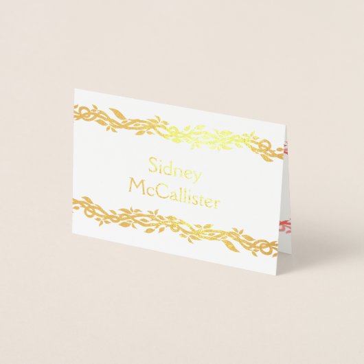 コーラルウッ結婚ディの座席表エスコート 箔カード (正面)