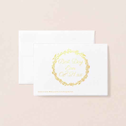 コーラルウッ結婚ディの座席表エスコート 箔カード (裏面封筒付き)