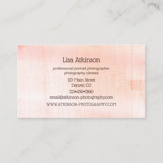 コーラルウ絵を描ッドフォトグラファーの名刺 名刺 (裏面)