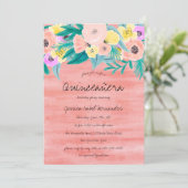 コーラルエレガントイエローフローラウォーターカラーキンセアニラ 招待状 (スタンド正面)