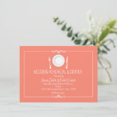 コーラルエレガントウェディングリハーサルディナー招待状 招待状 (スタンド正面)