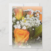 コーラルエレガントオレンジバラフローラブライダルシャワー 招待状 (裏面)