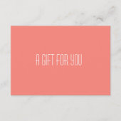 コーラルエレガントサロンブティックギフト証明書 エンクロージャーカード (正面)