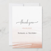 コーラルエレガントテラコッタ結婚ズ サンキューカード (正面)