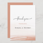 コーラルエレガントテラコッタ結婚ズ サンキューカード (正面/裏面)