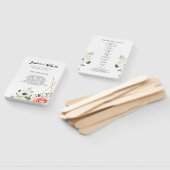 コーラルエレガントピンクフラワーズ結婚式 プログラムカスタム ハンドファン (組立なし)