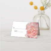 コーラルエレガントピンクフローラバラ結婚ズテーブルプレイス プレイスカード (裏面)