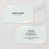 コーラルエレガントピンクミント&ホワイト 名刺 (正面/裏面)