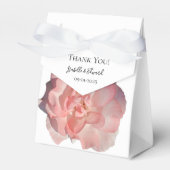 コーラルエレガントピンクローズフローラス結婚ゲスト フェイバーボックス (正面サイド)