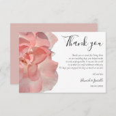 コーラルエレガントピンクローズフローラ結婚ズ サンキューカード (正面/裏面)