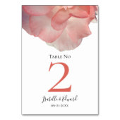 コーラルエレガントピンクローズフローラ結婚ズ テーブルナンバー (正面)