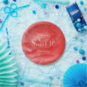 コーラルエレガントピンクローズ16歳の誕生日パーティー ペーパープレート (パーティー)