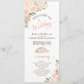 コーラルエレガントピーチウォーターカラーフローラ結婚ズ プログラム (正面)