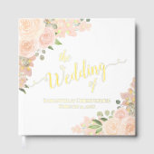 コーラルエレガントピーチボホフローラフォイル結婚ズ ゲストブック (正面)