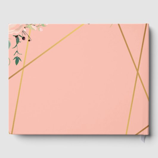 コーラルエレガントフラワーズブライダルシャワーカスタムフローラ ゲストブック (裏面)