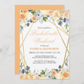 コーラルエレガントフローラバチェロレッテ週末 招待状 (正面/裏面)