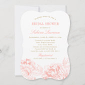コーラルエレガントフローラパイ結婚ニーブライダルシャワー 招待状 (正面)