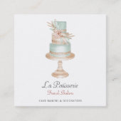 コーラルエレガントフローラ結婚ケーキメーカーベーカリー スクエア名刺 (正面)