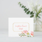 コーラルエレガントフローラ金ゴールド披露宴RSVP ポストカード (スタンド正面)