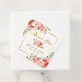 コーラルエレガントフローラ金ゴールド結婚ズ・サンキュー フェイバータグ (インサイチュ)