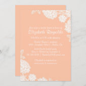 コーラルエレガントブライダルシャワー招待状 招待状 (正面/裏面)