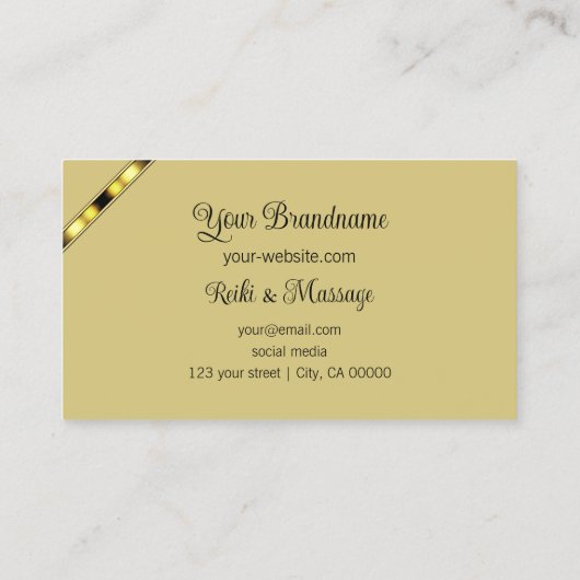 コーラルエレガントベージュシックとフォトプロフェッショナル 名刺 (裏面)