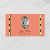 コーラルエレガントベージュシックとフォトプロフェッショナル 名刺 (正面)