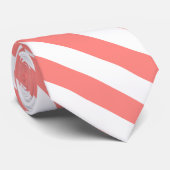 コーラルエレガントホワイトパタストライプのーン ネクタイ (ロール)