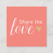 コーラルエレガントホワイト金ゴールドハート美しいサロン 紹介カード (正面)