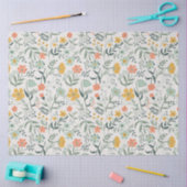 コーラルエレガントマスタードガーデンフローラ 薄葉紙 (クラフト)