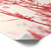 コーラルエレガントレッドフローラ抽象芸術 ポスター (角)