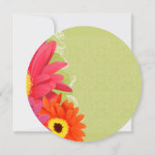 コーラルエレガント明るい赤紫色ナスガーベラデイジー サンキューカード (裏面)