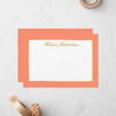 コーラルエレガント金ゴールドフレーム – サイズを選択 –  ノートカード (正面/裏面インサイチュ)