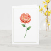 コーラルエレガント開花空白のフローラ折り返し挨拶 カード (黄色い花)