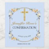 コーラルエレガント&ブルーフローラ金ゴールドの確認 ワインラベル (シングルラベル)